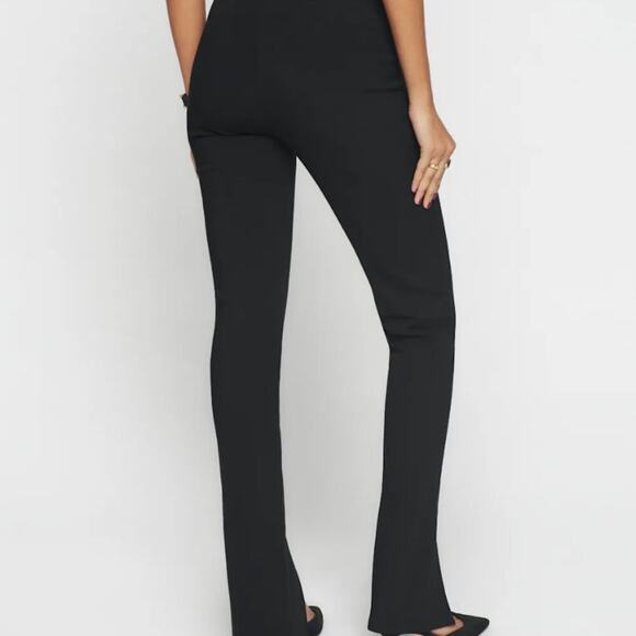 Reformation Fletcher Pant Stretchy Split Hem Pull On Trousers - Picture 3 of 11